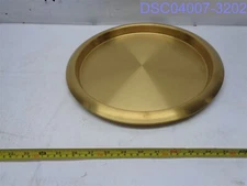 Service Ideas Inc. #TR1412RIVG - 14" Round Serving Tray Stainless Steel, Gold