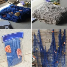 Natural Fishing Net Seaside Beach Theme Net Wall Art Hanging Decoration Ornament