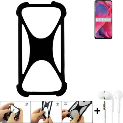 Schutzring für Oppo A74 5G Silikoncase + headphones Softcase Bumper Schutz Hül