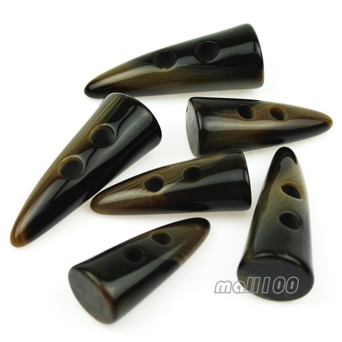 6 piezas Abrigo palanca de cuerno de resina botón de costura ropa accesorio dije artesanías40 50 mm - Imagen 3 de 7