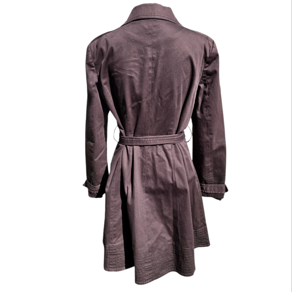 Zara Basic Solid Brown Trenchcoat Size XL - image 2