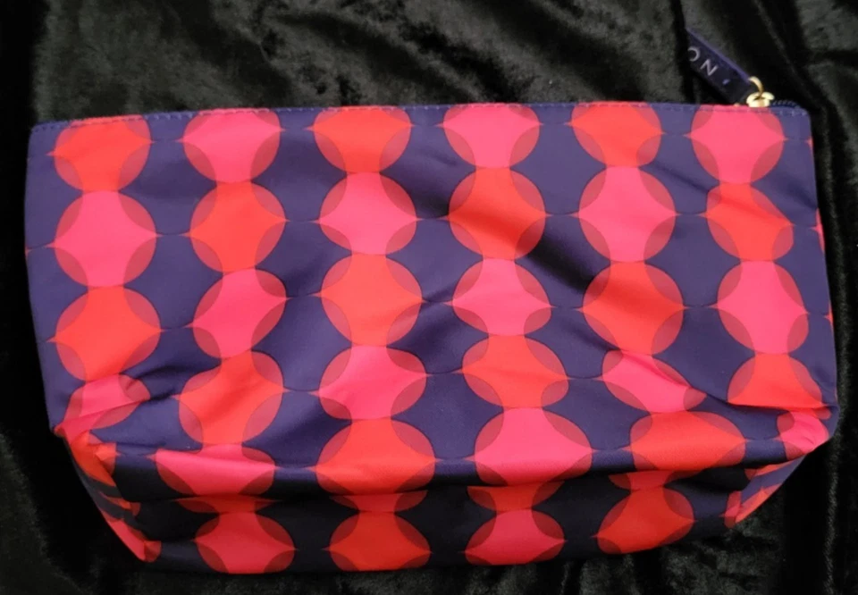 Estuche de Maquillaje Púrpura Avon Bolsa de Viaje Cosmética Rojo, Rosa, Manchas Blancas NUEVO Foto 2 de 3