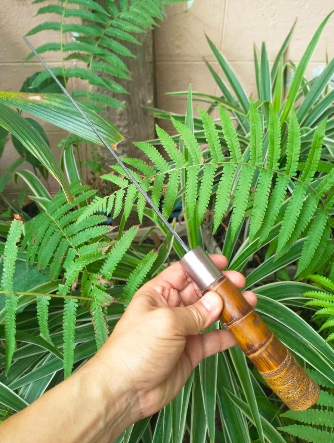 Handmade Cutting Parang Thai-Machete knife 12.1” File steel forged,Bamboo handle