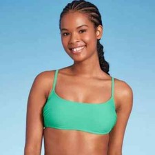 Women's Bralette Bikini Top Wild Fable Green Large 12-14