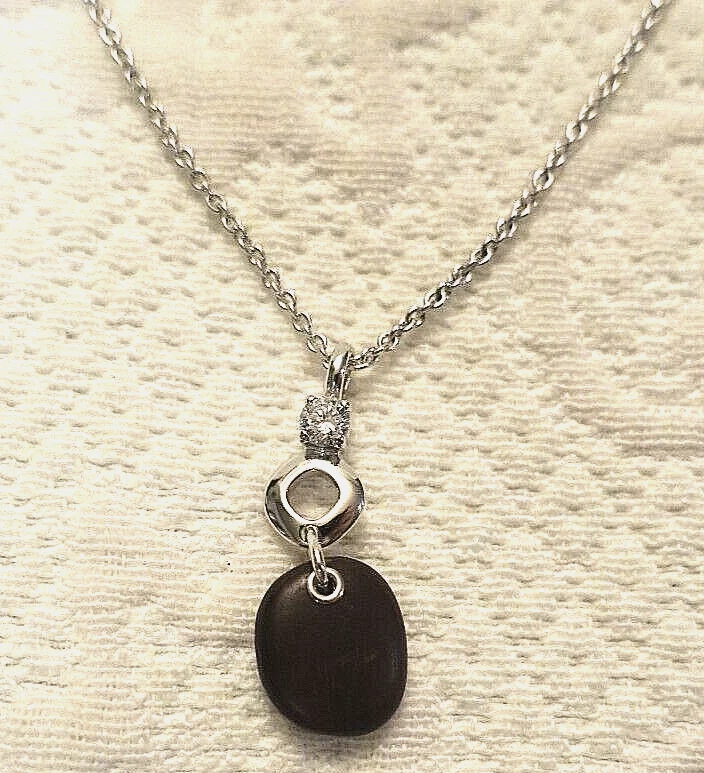 Collar de cadena de plata de ley 925 pájaro cantor 16" fósil Foto 2 de 4