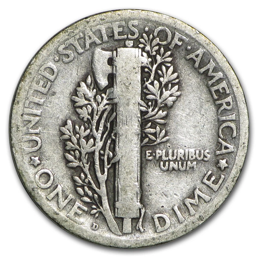 1945 D Mercury Silver Dime VG 90% Silver 10c Very Good - Image 2 of 2