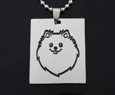 Brand NEW Stainless Steel Pomeranian Pompom Deutscher Spitz Dog Pendant Necklace