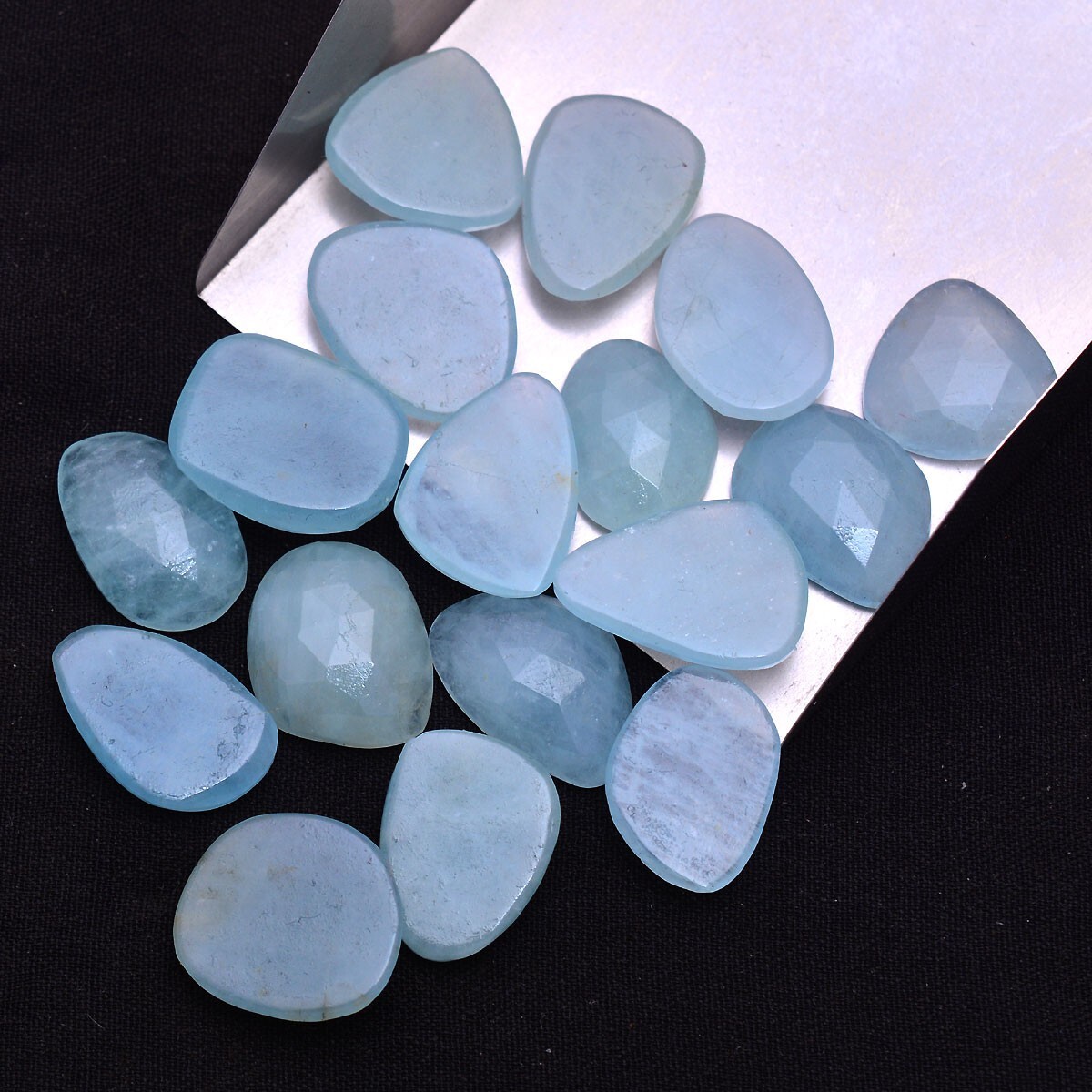 17 Pcs Natural Aquamarine Cabochon Untreated 14mm-18mm Loose