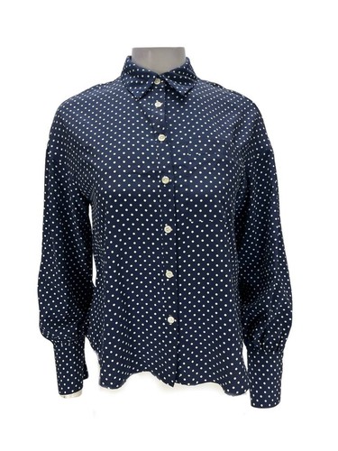 FRNCH París Azul Marino Lunares con Botones Blusa TALLA S/M Venta | eBay