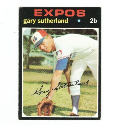1971 Topps Baseball Card #434 Gary Sutherland Montreal Expos Number 434 - Picture 2 of 3