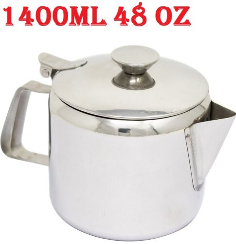 Stainless Steel Coffee Tea Pot Flip Lid Handle Pot Home Restaurat Serving Pot - Picture 8 of 9