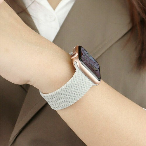 Braided Solo Loop Silicone iWatch Strap For Apple Watch Series 8 7 6 5 4 3 2 SE - Picture 5 of 15