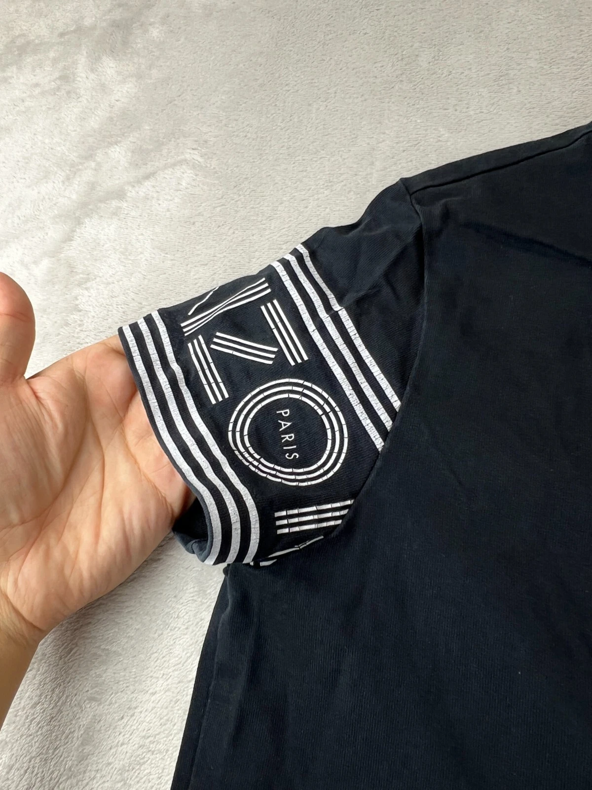 Kenzo Vestito T Shirt Donna Lungo Sportivo Taglia Media Nero Made in Portugal