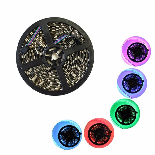 Black PCB 16.4ft 5M 5050 SMD 300 Waterproof LED Flexible Strip Lights Lamp 12V - Picture 16 of 17