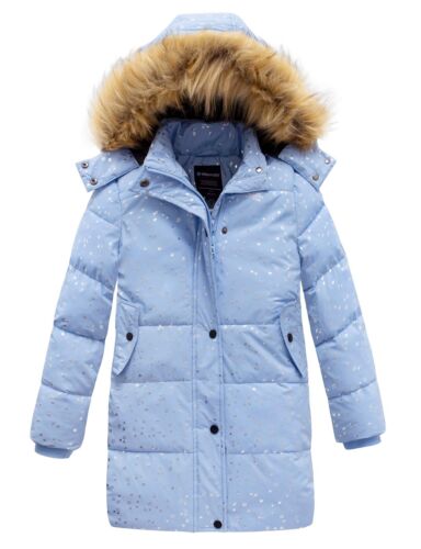 Abrigo Parka Largo de Invierno Wantdo Niñas Cálido Polar Puffer Chaqueta Piel Capucha Extraíble - Imagen 44 de 61