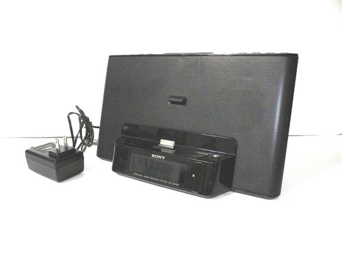 Genuine Sony ICFS 15iP 30-Pin iPod/iPhone Black Stereo Docking Station - Picture 1 of 6