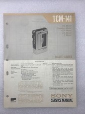 Original OEM Sony TCM-141 Service Manual Repair Cassette Corder 1981