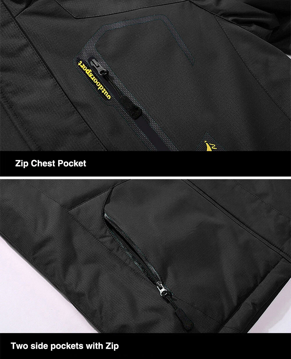 Men's Waterproof Winter Jacket Warm Winter Coats Outdoor Ski Snow Hooded Jackets - product detail image 5