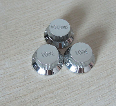 Verchromte ST Style Gitarrenknöpfe V Volume T Tone Regler passt Stratocaster