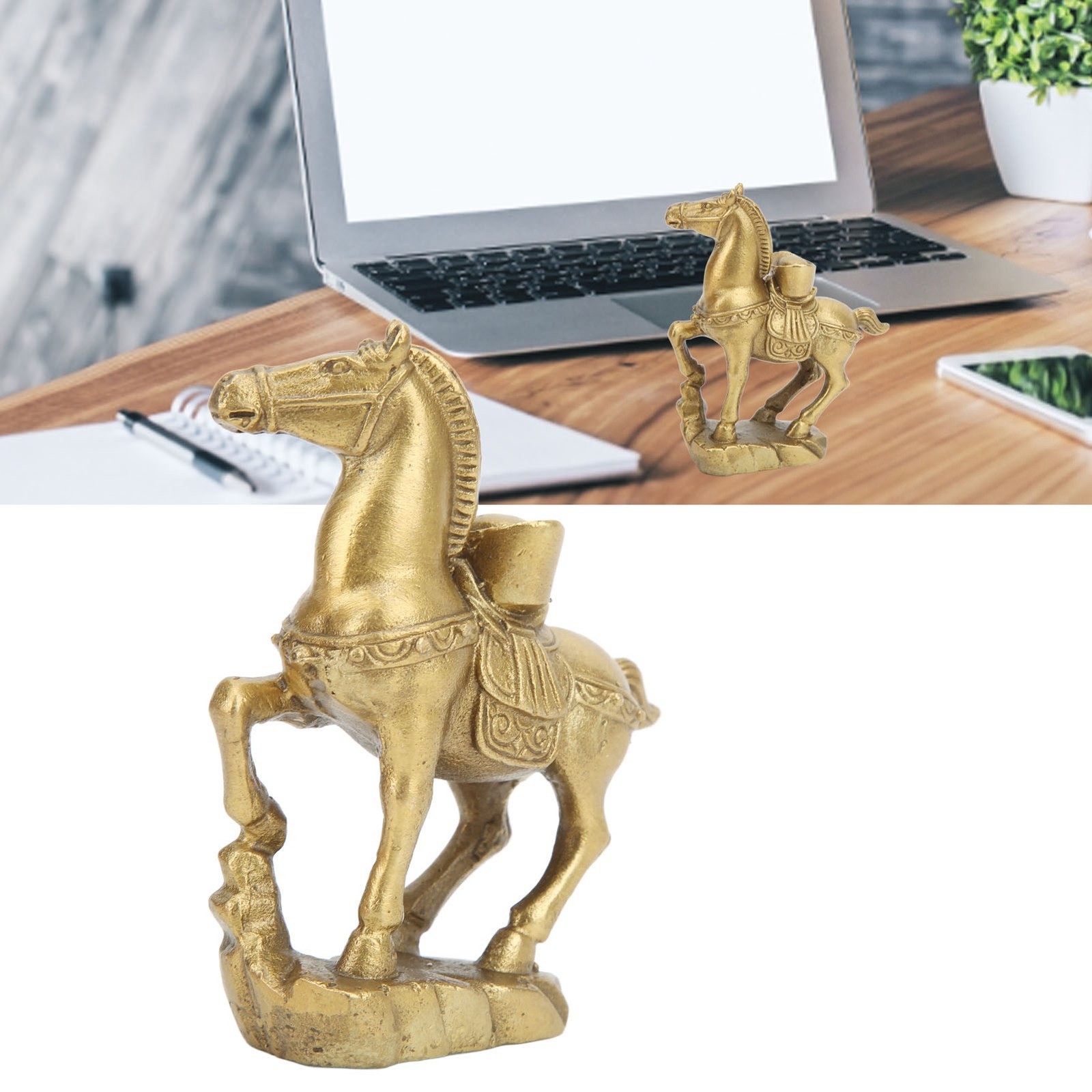 Horse Statue Hand Crafted Wealth Symbolize Standing Horse Statue Decoration.