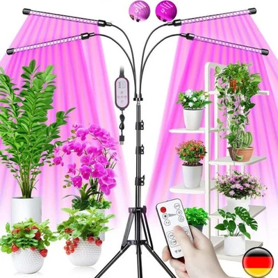 MARKENLOS Lampada LED per piante con supporto 4 teste spettro completo luce per piante lampada per crescita