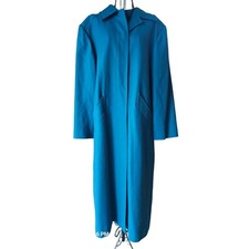 Pendleton 100 Virgin Wool Teal Trench Coat Blue Green Vintage Women's size 12