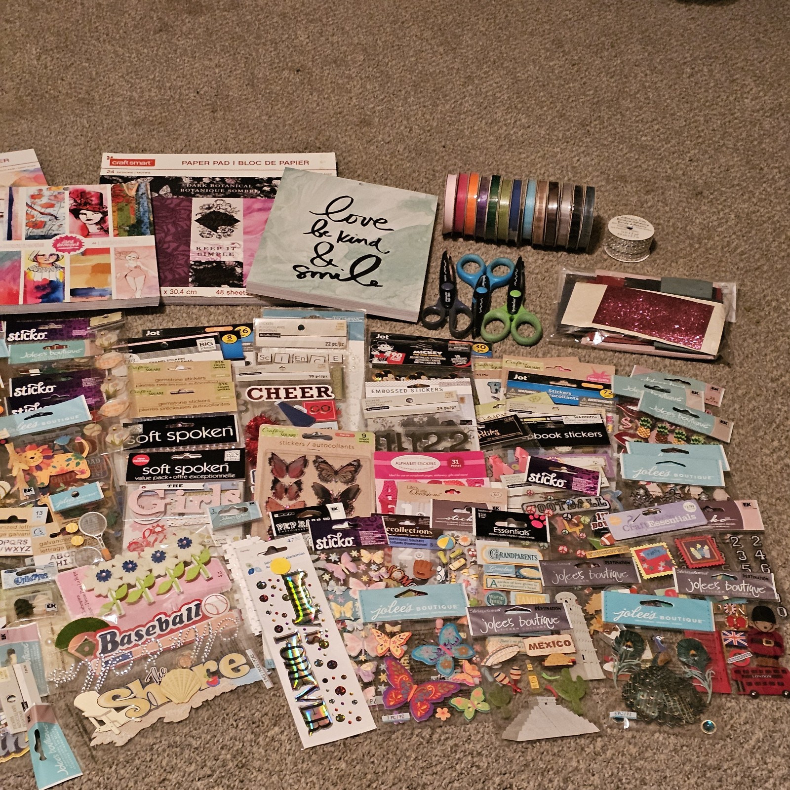 Huge Scrapbooking Lot 105 Plus Jolees Boutique Recollections 3D Embellishments