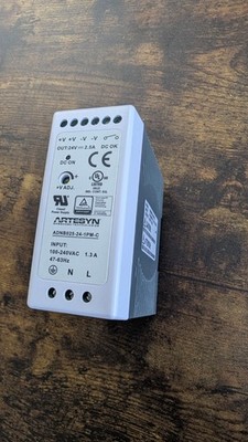 Artesyn ADNB025-24-1PM-C DIN Rail Power Supply 24VDC 2.5A 60W Single Phase NEW