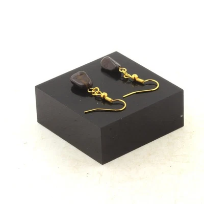 Boucles D'oreilles 1 Perle Opale Boulder d'Australie en acier Fabriqué en Franc - Photo 1/2