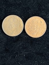 2 1970 1967 Norwegian 5 Ore coin lot Norway Elk King Olav V