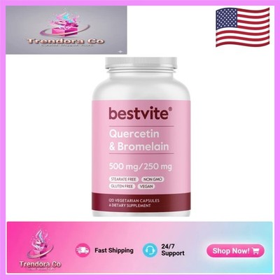 Quercetin with Bromelain 120 Capsules - Antioxidant & Digestive Support