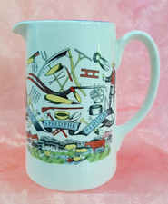 Vintage BURLEIGH WARE Ironstone God Speed The Plough CERAMIC WATER MILK JUG