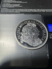 1691 Solid Sterling Silver Proof Crown RESTRIKE William & Mary 20.68g