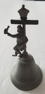 Pewter Bell Bourbon Street New Orleans Mardi Gras Drunk Guy On Lamppost 