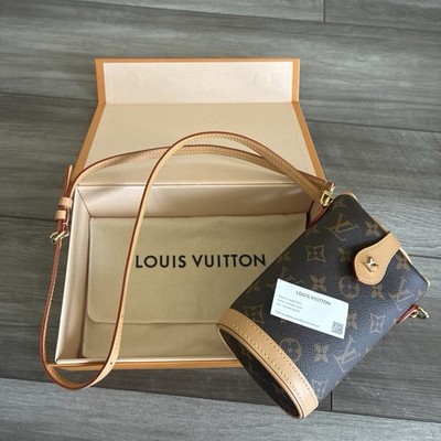 M80874 Louis Vuitton Monogram Mini Fold Me Bucket Crossbody Bag w Box + Dust Bag