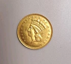 1888 US $1 Dollar Gold Indian Princess Head Type 3 AU Almost Uncirculated