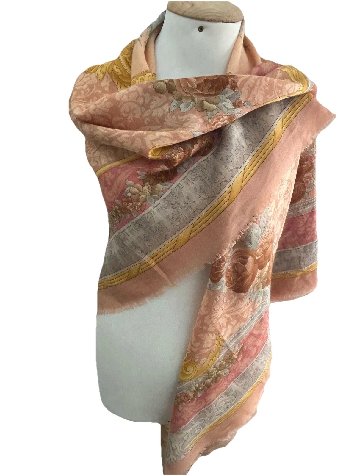 S32 #Châle en laine multicolore Gucci 51/52 pouces a trou et tache