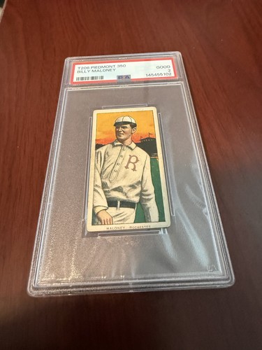 1909 T206 Piedmont 350 Billy Maloney Rookie Card. PSA 2