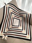 Gucci Horsebit Stripe Print Silk Handbag Scarf Square Scarf 36 x 36 in — photo 9
