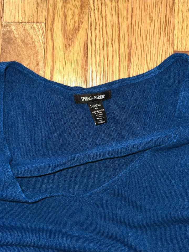 Spring Mercer Women’s Long Sleeve Blue Shirt Size 1X Slightly Used - Image 3 of 3