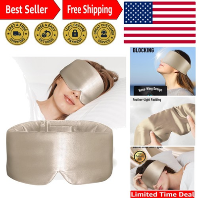 #ad Pressure Free Mulberry Silk Eye Mask Stylish Blackout Sleep Accessory Taupe $34.19