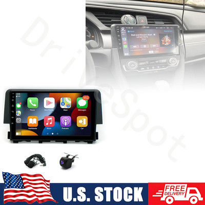 64GB Stereo Radio Android Auto Carplay Camera Navi GPS For Honda Civic 2016-2020