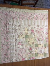 Floral Patchwork Double Quilt Set in soft pink, rose and celery green