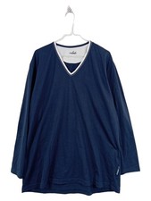 Van Laack Herren Langarmshirt Gr. XL Blau Lufthansa Business Class Baumwolle