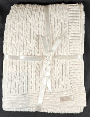 Bright Future Heirlooms 2000 Wishes For An Angel Cable Knit Cotton Blanket NEW!!