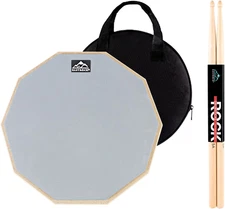Practice Drum Pad, 12 Inches Double Sided Silent Drum Pad, Rubber Dumb Drum with