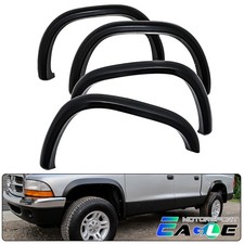 Fender Flares For 1997-2004 Dodge Dakota Smooth Black Pocket Style Frontrear