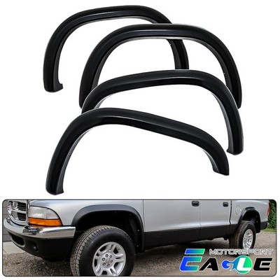Fender Flares for 1997-2004 Dodge Dakota Smooth Black Pocket Style Front+Rear
