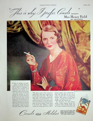 Original 1934 Vintage Camel Ad: Ft. This is why I Prefer Camel Say Mrs. Henry F