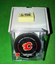NHL New York Rangers @ Flames Game Used Official MICROCHIP Puck 2.18.2023 2p